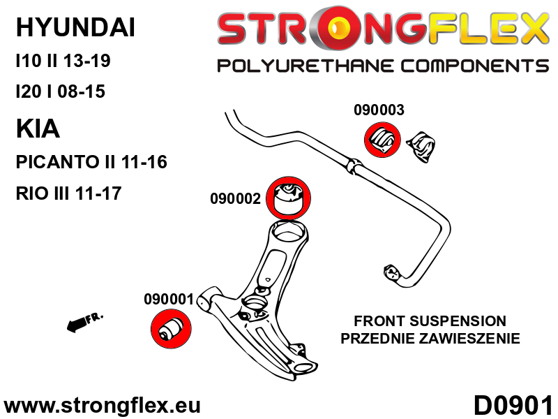 Strongflex Kia Voorste stabilisatorrubber – 090003B 2 Strongflex Kia Voorste stabilisatorrubber – 090003B – Image 2