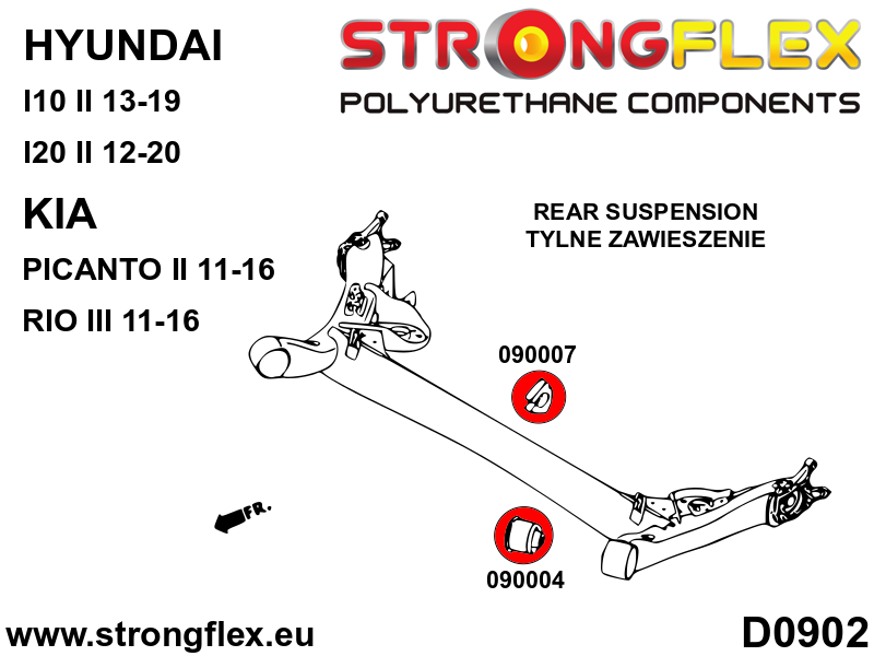 Strongflex Kia Achterste stabilisator rubber in balk – 090007B 2 Strongflex Kia Achterste stabilisator rubber in balk – 090007B – Bild 2