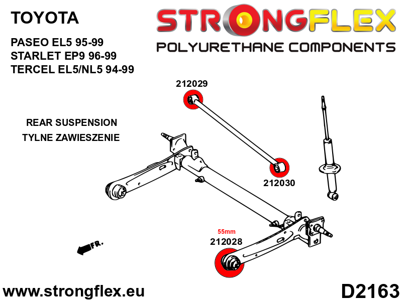Strongflex Toyota Paseo / Starlet / Tercel Rubber panhardstang - naar achterbalk – 212030B 3 Strongflex Toyota Paseo / Starlet / Tercel Rubber panhardstang - naar achterbalk – 212030B – Bild 3
