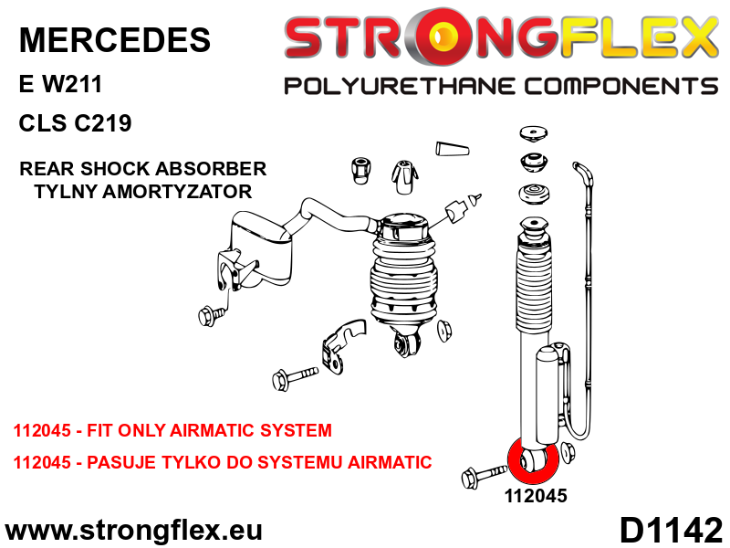 Strongflex Mercedes E-Klasse / CLS Rubber achtersten schokdemper SPORT – 112045A 3 Strongflex Mercedes E-Klasse / CLS Rubber achtersten schokdemper SPORT – 112045A – Image 3