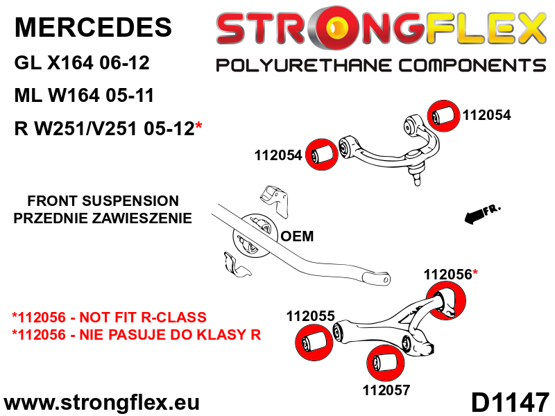 Strongflex Mercedes GL / ML Vooras rubberset SPORT – 116286A 3 Strongflex Mercedes GL / ML Vooras rubberset SPORT – 116286A - Image 3