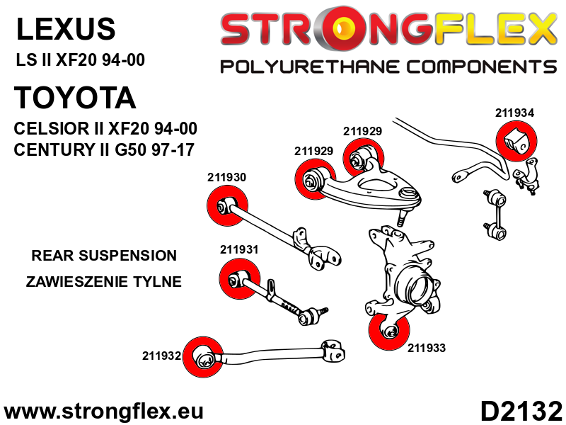 Strongflex Lexus / Toyota Achterste langsdraagarm - voorste rubber SPORT – 211932A 3 Strongflex Lexus / Toyota Achterste langsdraagarm - voorste rubber SPORT – 211932A – Bild 3