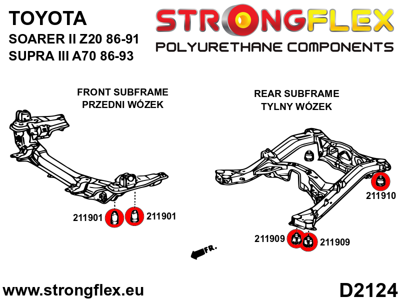 Strongflex Toyota Soarer / Supra Achteras rubberset SPORT – 216240A 3 Strongflex Toyota Soarer / Supra Achteras rubberset SPORT – 216240A – Bild 3