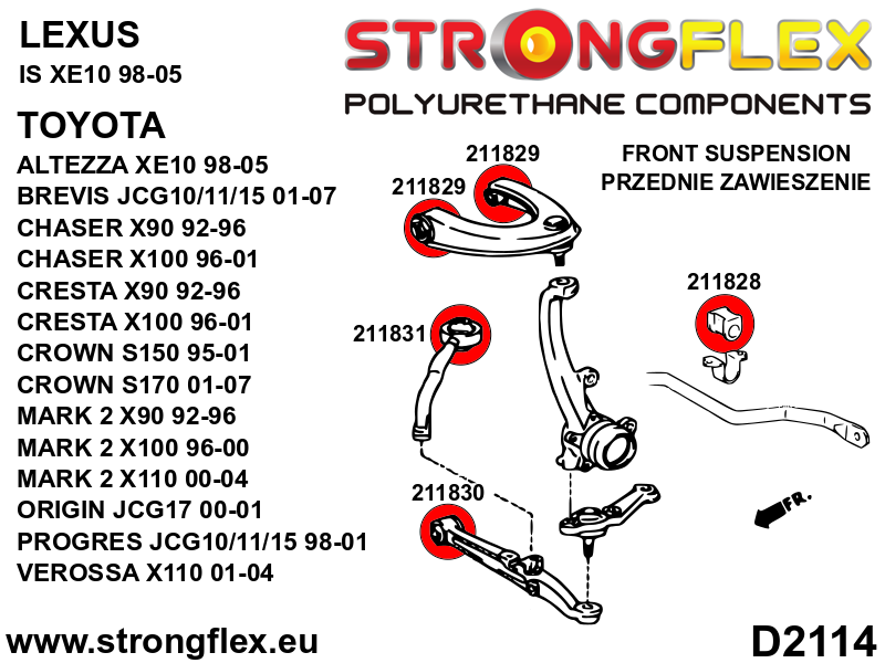 Strongflex Lexus / Toyota Voorste stabilisatorrubber – 211828B 3 Strongflex Lexus / Toyota Voorste stabilisatorrubber – 211828B – Bild 3