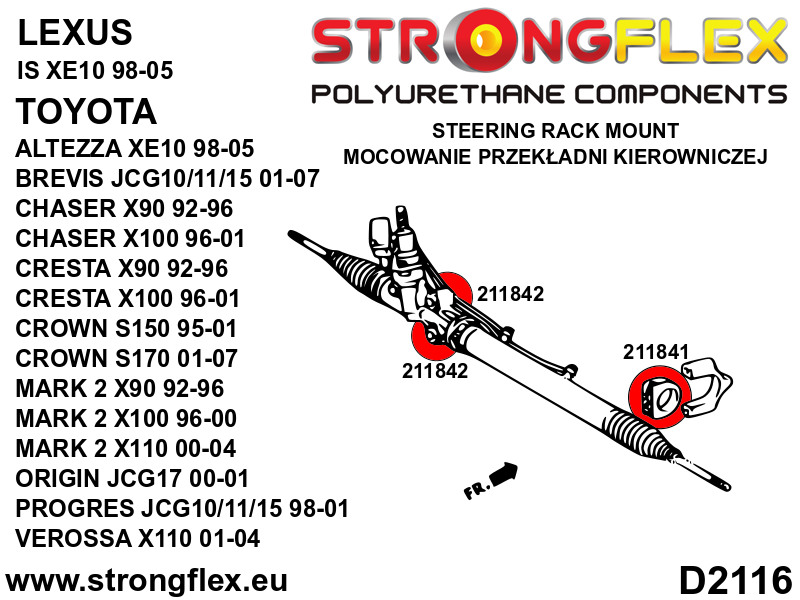 Strongflex Lexus / Toyota Rubber stuurhuis bevestiging – 211841B 3 Strongflex Lexus / Toyota Rubber stuurhuis bevestiging – 211841B – Bild 3