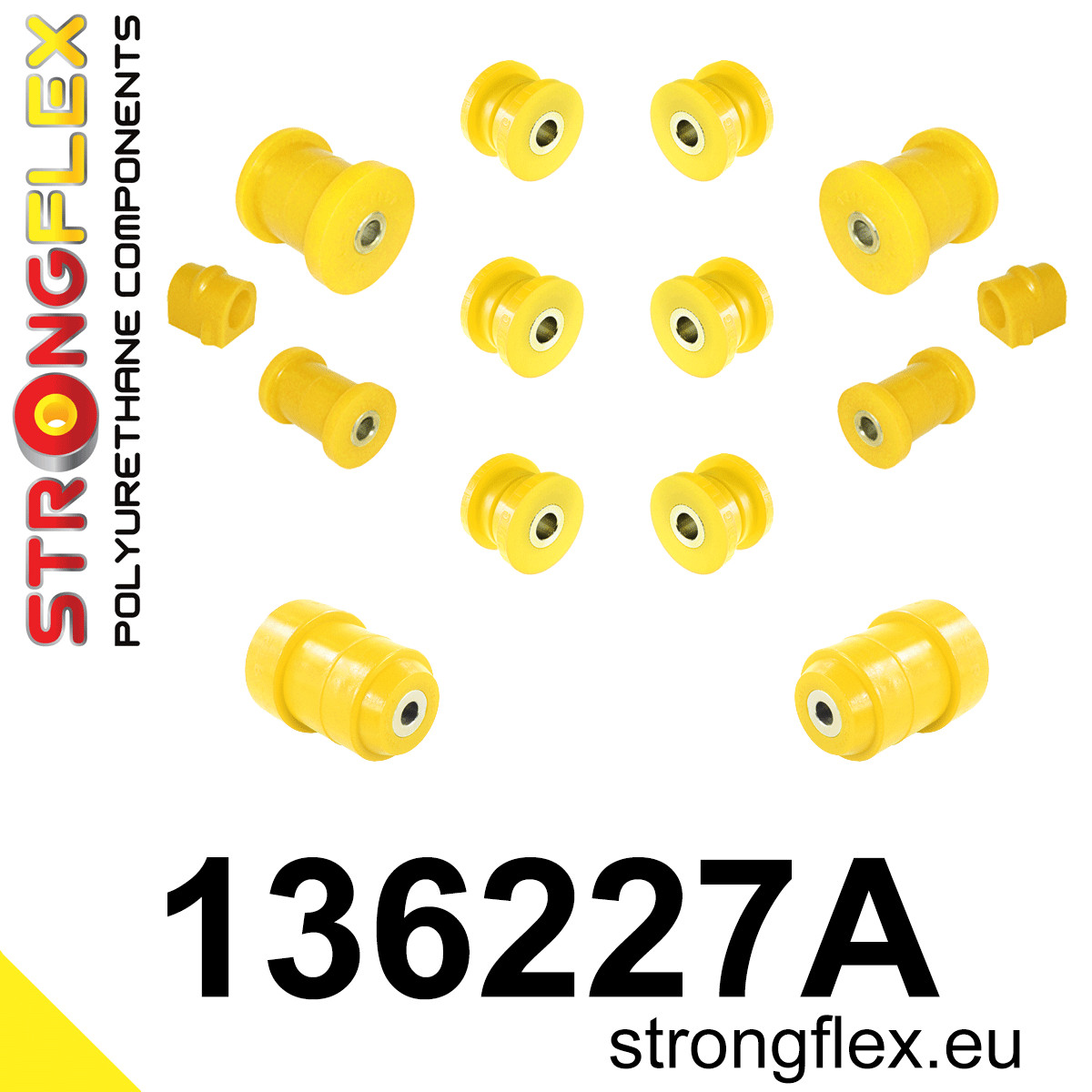Strongflex Opel Vauxhall Complete polyurethaan ophangrubberset SPORT – 136227A 1 Strongflex Opel Vauxhall Complete polyurethaan ophangrubberset SPORT – 136227A