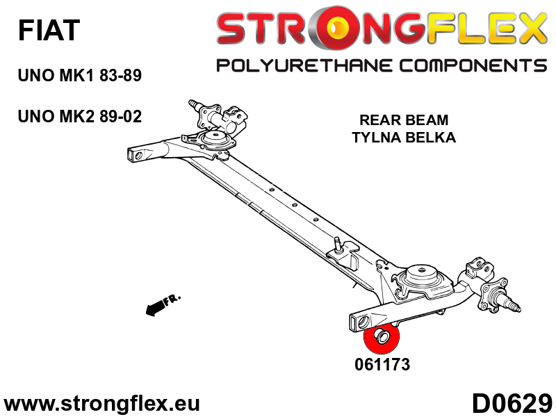 Strongflex Fiat Uno Rear mounting bush SPORT – 061173A 3 Strongflex Fiat Uno Rear mounting bush SPORT – 061173A - Image 3