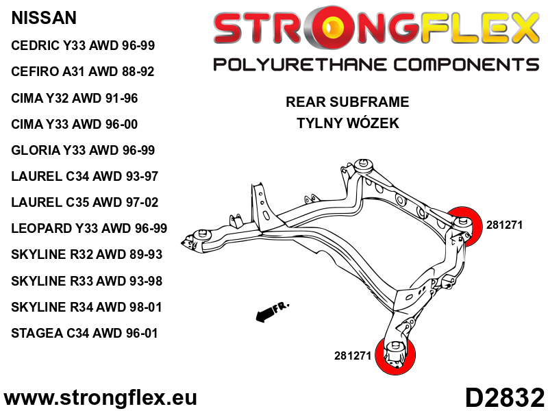 Strongflex Nissan Complete ophangrubberset R33 R34 AWD SPORT – 286204A 3 Strongflex Nissan Complete ophangrubberset R33 R34 AWD SPORT – 286204A – Bild 3