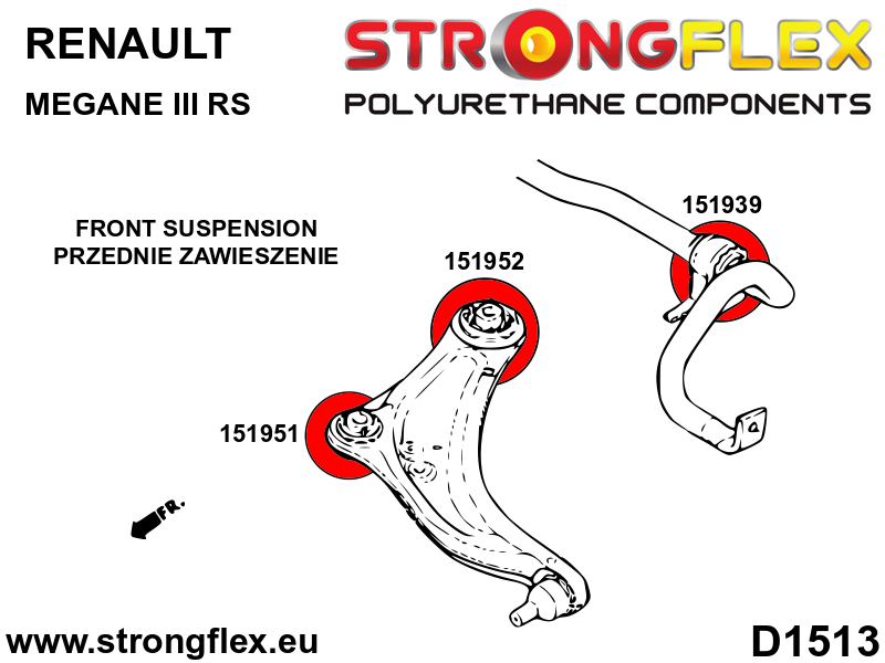 Strongflex Renault Fluence / Mégane / Scenic Voorste stabilisatorrubber SPORT – 151939A 5 Strongflex Renault Fluence / Mégane / Scenic Voorste stabilisatorrubber SPORT – 151939A – Image 5