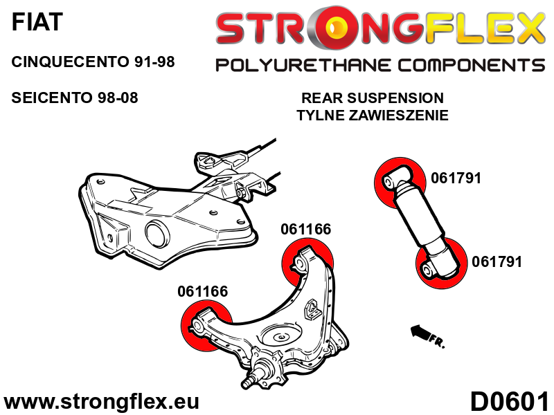 Strongflex Fiat Cinquecento / Seicento Achteras schokdemperrubbers – 061791B 3 Strongflex Fiat Cinquecento / Seicento Achteras schokdemperrubbers – 061791B - Image 3