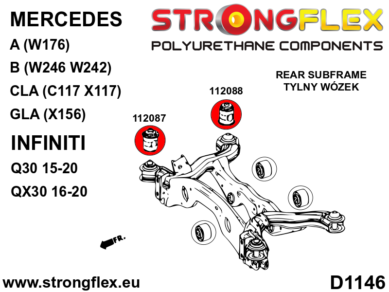 Strongflex Infiniti / Mercedes Achteras-subframe rubberset SPORT – 116290A 3 Strongflex Infiniti / Mercedes Achteras-subframe rubberset SPORT – 116290A - Image 3
