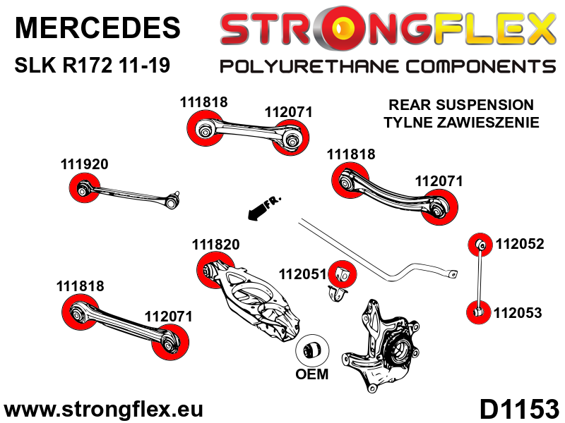 Strongflex Mercedes SLK Achteras rubberset – 116292B 3 Strongflex Mercedes SLK Achteras rubberset – 116292B - Afbeelding 3