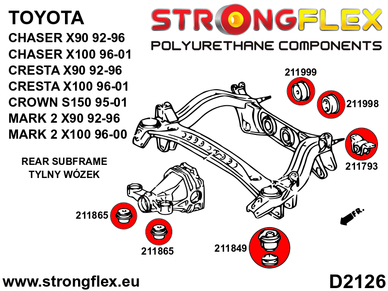 Strongflex Toyota Chaser / Cresta / Crown Achterdifferentieel - rubber achter SPORT – 211999A 3 Strongflex Toyota Chaser / Cresta / Crown Achterdifferentieel - rubber achter SPORT – 211999A - Afbeelding 3