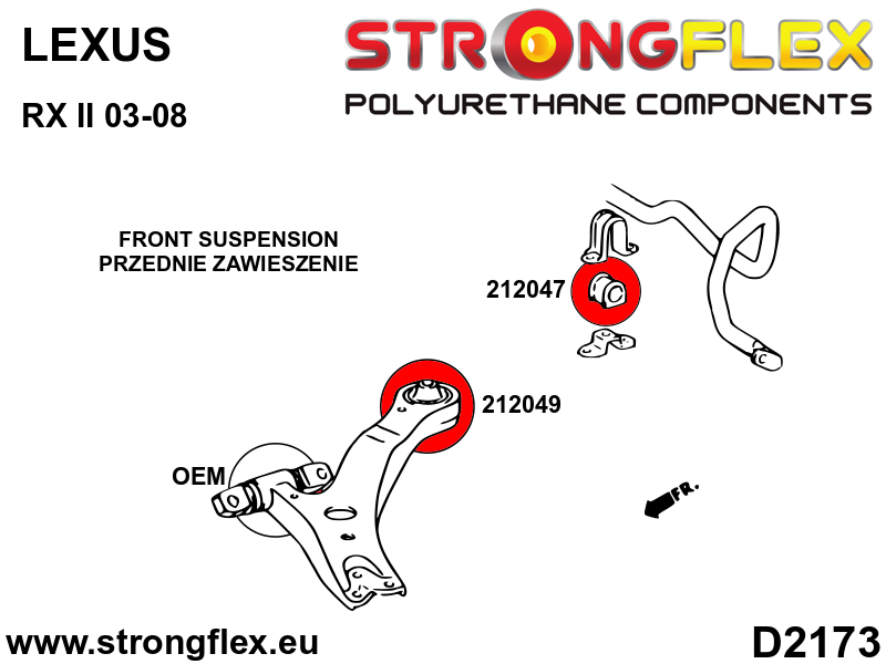 Strongflex Lexus RX Voorste stabilisatorrubber SPORT – 212047A 3 Strongflex Lexus RX Voorste stabilisatorrubber SPORT – 212047A - Afbeelding 3