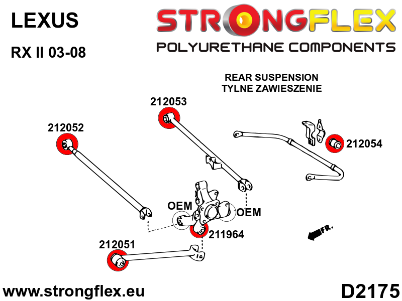 Strongflex Lexus Achterste ophangrubberset – 216286B 2 Strongflex Lexus Achterste ophangrubberset – 216286B - Afbeelding 2