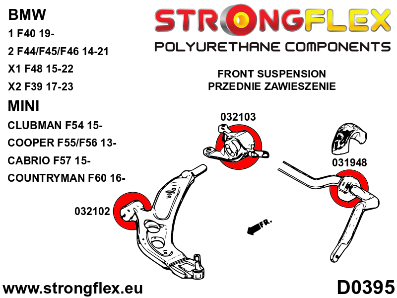 Strongflex Mini Voorste ophangrubberset SPORT – 036106A 2 Strongflex Mini Voorste ophangrubberset SPORT – 036106A – Bild 2