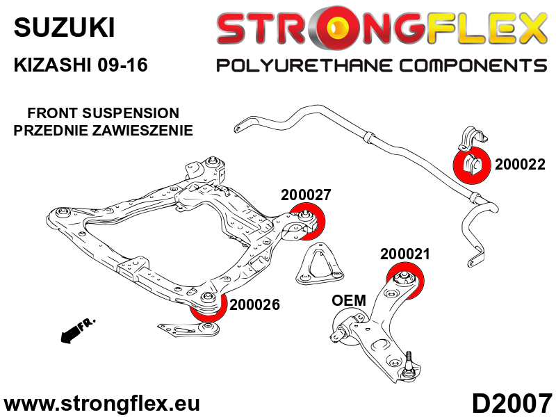 Strongflex Suzuki Voorste subframe – voorste rubber SPORT – 200026A 2 Strongflex Suzuki Voorste subframe – voorste rubber SPORT – 200026A – Image 2