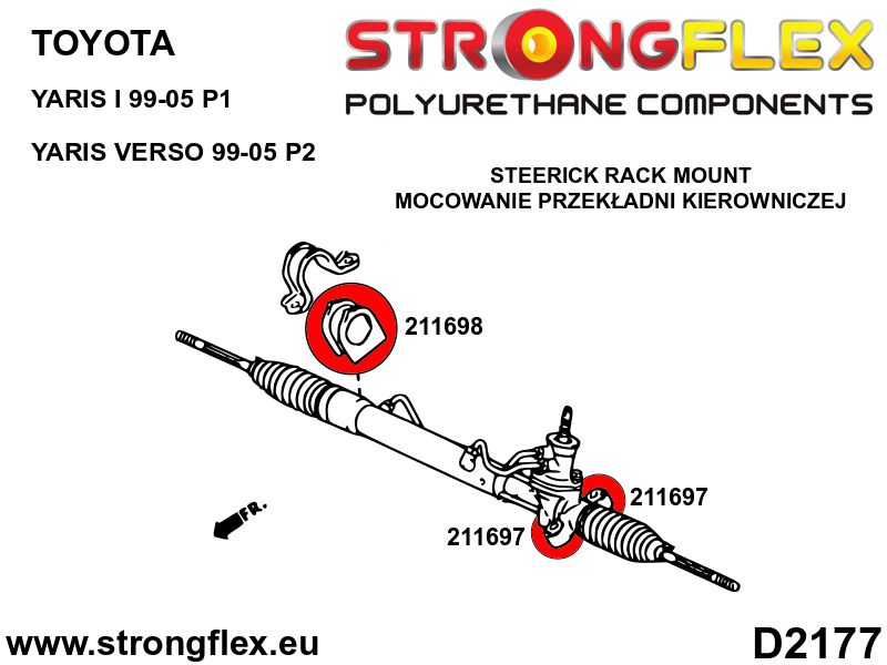 Strongflex Toyota Yaris / Verso Stuurhuisrubber SPORT – 211697A 3 Strongflex Toyota Yaris / Verso Stuurhuisrubber SPORT – 211697A – Bild 3