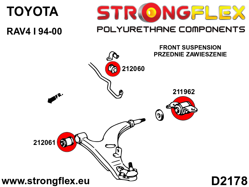 Strongflex Toyota RAV4 Vooras rubberset SPORT – 216289A 3 Strongflex Toyota RAV4 Vooras rubberset SPORT – 216289A – Bild 3