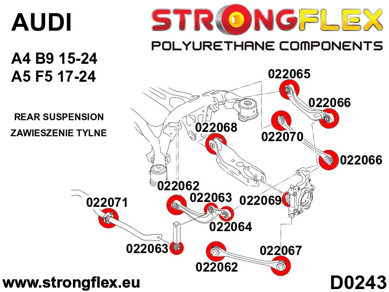 Strongflex Audi RS4 / S4 / A4 Achterste draagarmrubber – buitenzijde SPORT – 022064A 3 Strongflex Audi RS4 / S4 / A4 Achterste draagarmrubber – buitenzijde SPORT – 022064A – Bild 3