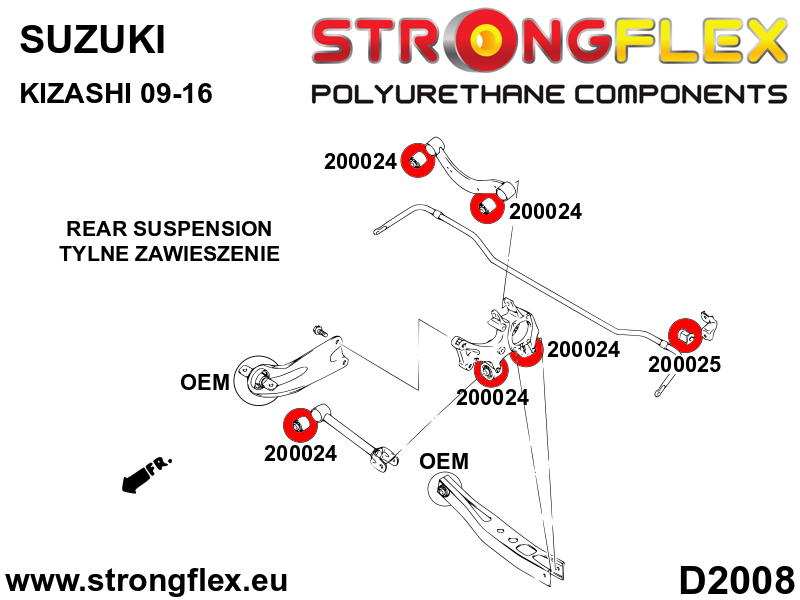 Strongflex Suzuki Complete polyurethaan ophangrubberset SPORT – 206167A 3 Strongflex Suzuki Complete polyurethaan ophangrubberset SPORT – 206167A - Image 3