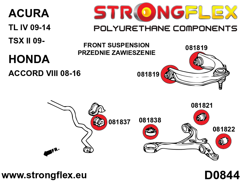 Strongflex Acura / Honda Voorste stabilisatorrubber SPORT – 081837A 3 Strongflex Acura / Honda Voorste stabilisatorrubber SPORT – 081837A – Bild 3