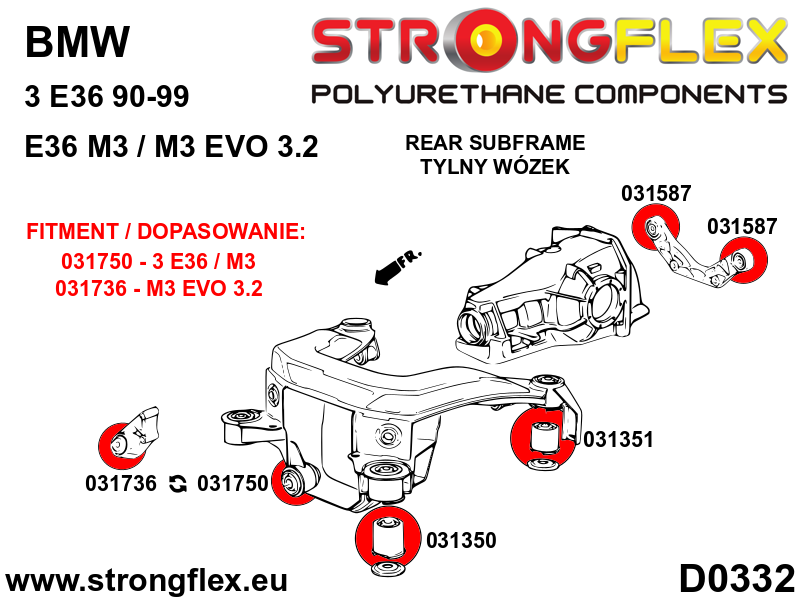 Strongflex Bmw Achterste subframe - achterste rubber – 031351B 2 Strongflex Bmw Achterste subframe - achterste rubber – 031351B – Image 2