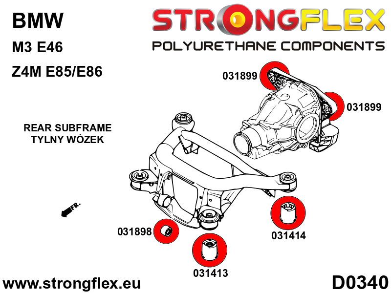 Strongflex BMW E46 M3 Complete Ophangrubber Set SPORT – 036238A 10 Strongflex BMW E46 M3 Complete Ophangrubber Set SPORT – 036238A - Afbeelding 10