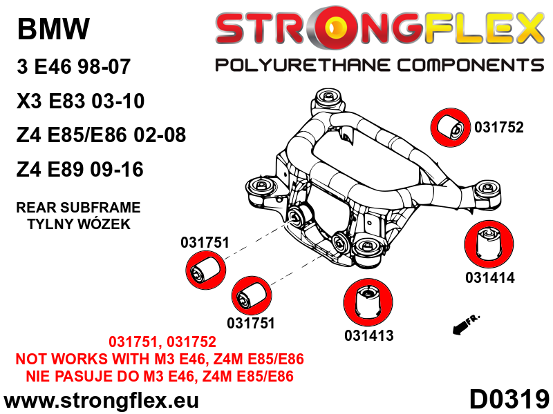 Strongflex BMW E46 Subframe Rubber Voorzijde SPORT (achteras) – 031413A 6 Strongflex BMW E46 Subframe Rubber Voorzijde SPORT (achteras) – 031413A - Image 6