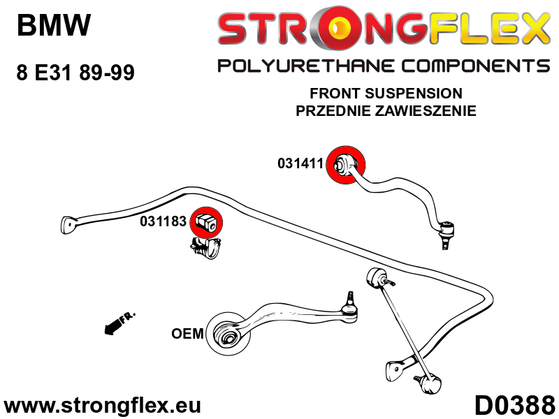 BMW E28/E34/E36/E24/E32/E31/Z3 Strongflex 031183A: Stabilisator Stang Voorste Rubber SPORT 6 BMW E28/E34/E36/E24/E32/E31/Z3 Strongflex 031183A: Stabilisator Stang Voorste Rubber SPORT – Bild 6