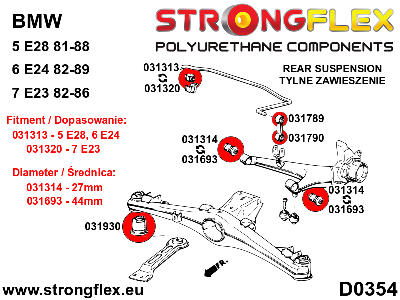 Strongflex BMW E28/E24 Complete ophangrubberset – 036052B 8 Strongflex BMW E28/E24 Complete ophangrubberset – 036052B - Image 8
