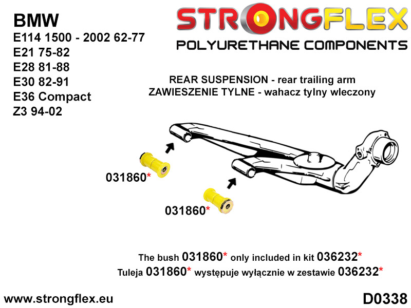 Strongflex BMW E21 Complete Ophangrubber Set – 036098B 9 Strongflex BMW E21 Complete Ophangrubber Set – 036098B – Bild 9
