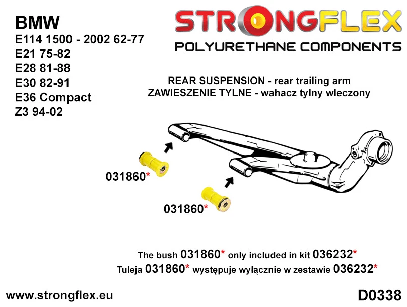 Strongflex BMW E21 Complete Ophangrubber Set – 036098B 9 Strongflex BMW E21 Complete Ophangrubber Set – 036098B – Image 9