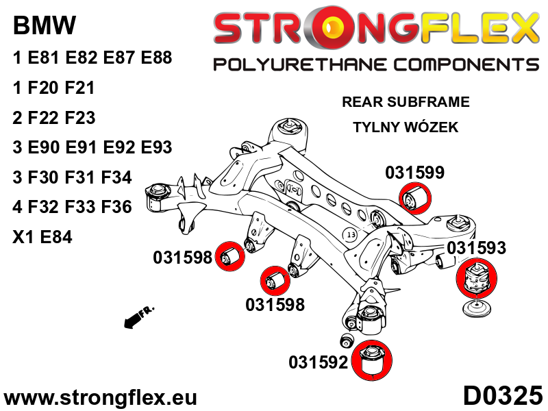 Strongflex Bmw Achterste subframe - voorste rubber – 031592B 2 Strongflex Bmw Achterste subframe - voorste rubber – 031592B – Bild 2