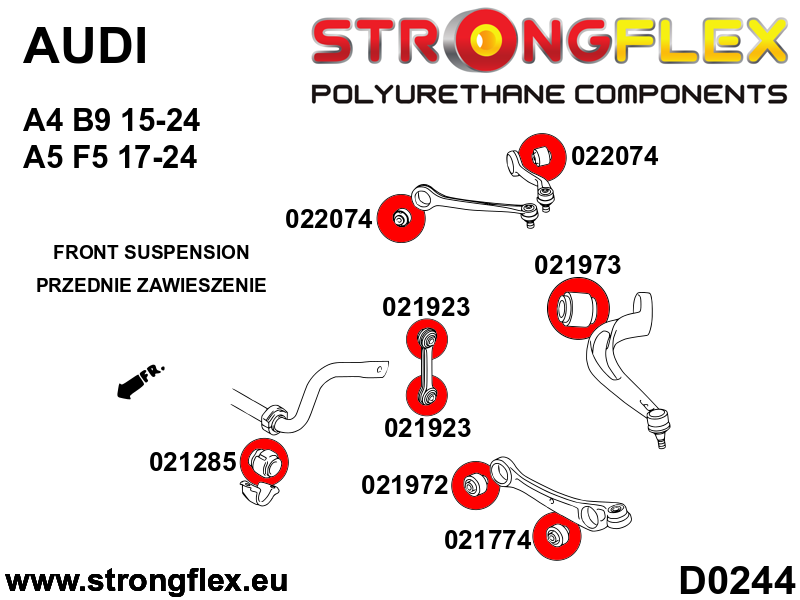 Strongflex Audi RS4 / S4 / A4 Vooras rubberset – 026282B 3 Strongflex Audi RS4 / S4 / A4 Vooras rubberset – 026282B – Bild 3