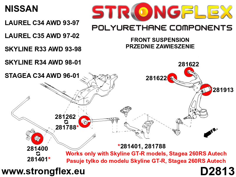 Strongflex Nissan Laurel / Skyline / Stagea Rubber wielnaaf / driehoeksdraagarm buitenzijde SPORT – 281913A 5 Strongflex Nissan Laurel / Skyline / Stagea Rubber wielnaaf / driehoeksdraagarm buitenzijde SPORT – 281913A – Bild 5