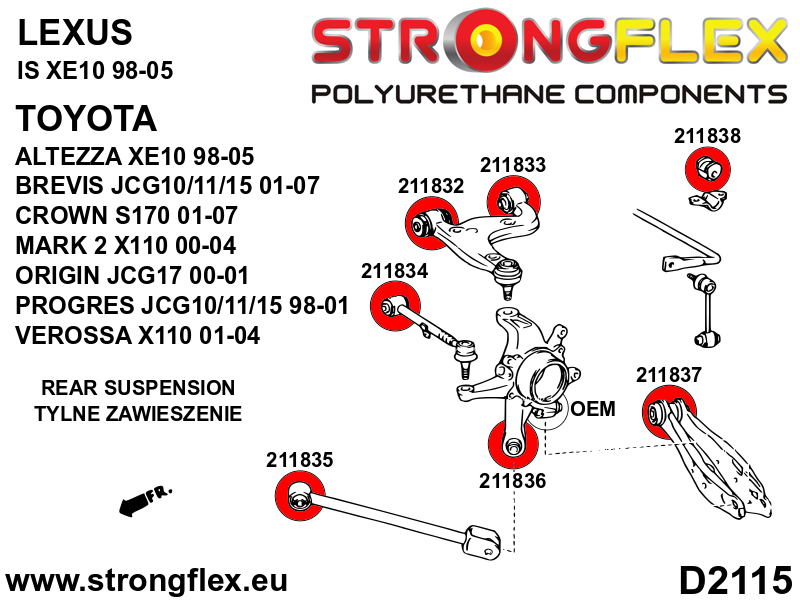Strongflex Lexus / Toyota Achteras trekstang achterste rubber – 211836B 5 Strongflex Lexus / Toyota Achteras trekstang achterste rubber – 211836B - Afbeelding 5