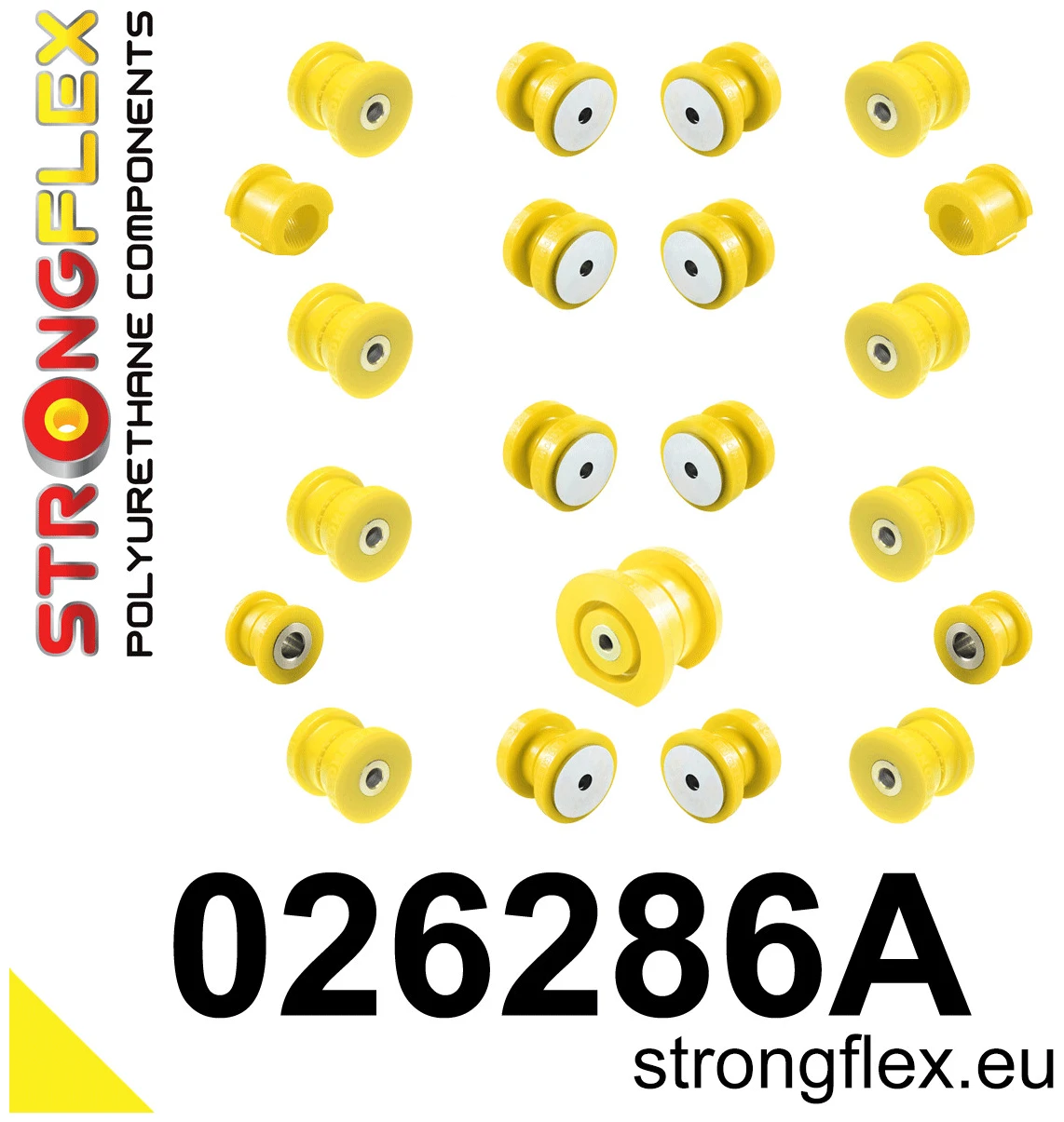 Strongflex Audi Complete polyurethaan ophangrubberset SPORT – 026286A 1 Strongflex Audi Complete polyurethaan ophangrubberset SPORT – 026286A
