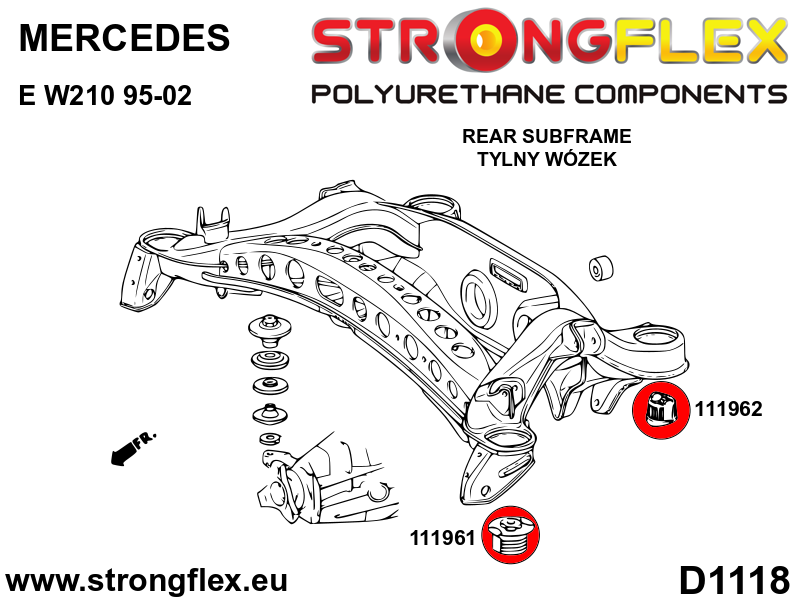 Strongflex Mercedes E-Klasse Achterstesubframe - rubberset SPORT – 116242A 3 Strongflex Mercedes E-Klasse Achterstesubframe - rubberset SPORT – 116242A – Bild 3
