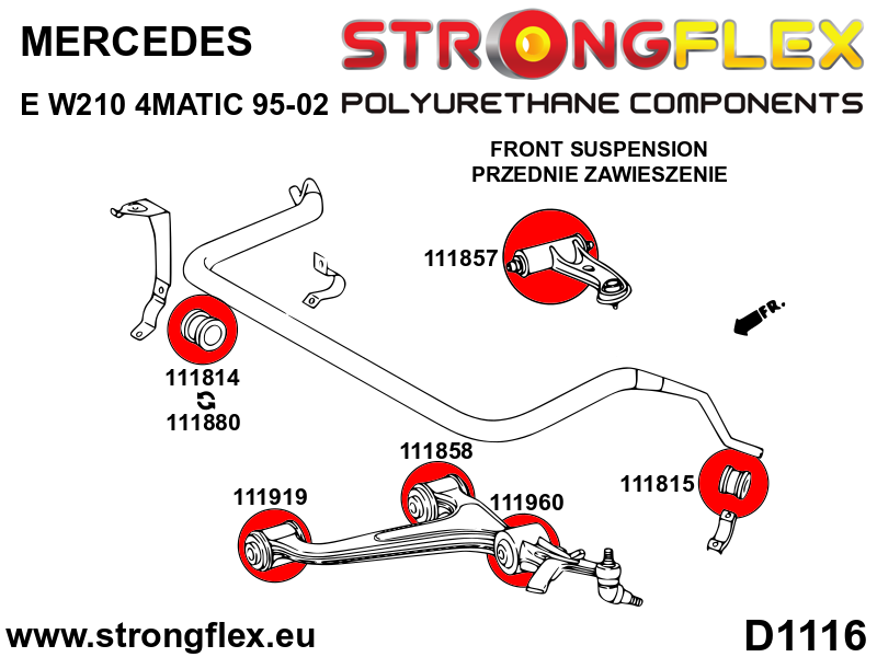 Strongflex Mercedes Voorste stabilisatorrubber SPORT – 111880A 2 Strongflex Mercedes Voorste stabilisatorrubber SPORT – 111880A – Image 2