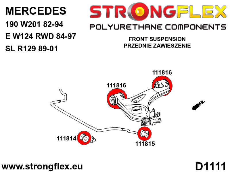 Strongflex Mercedes E-Klasse / SL Vooras rubberset SPORT – 116225A 3 Strongflex Mercedes E-Klasse / SL Vooras rubberset SPORT – 116225A – Image 3