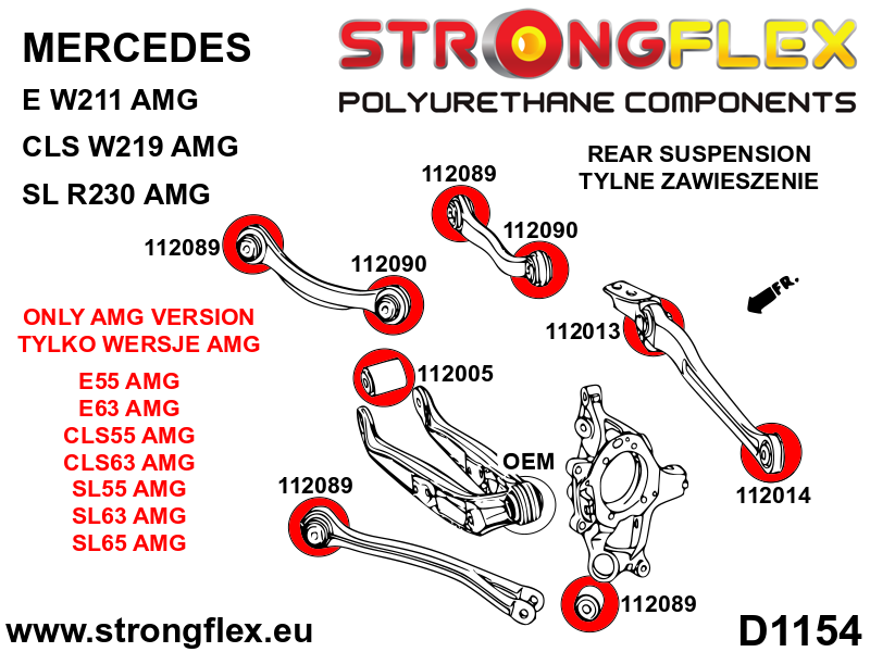 Strongflex Mercedes CLS / E-Klasse / SL Achterste onderste draagarm – buitenzijde rubber SPORT – 112014A 5 Strongflex Mercedes CLS / E-Klasse / SL Achterste onderste draagarm – buitenzijde rubber SPORT – 112014A – Bild 5
