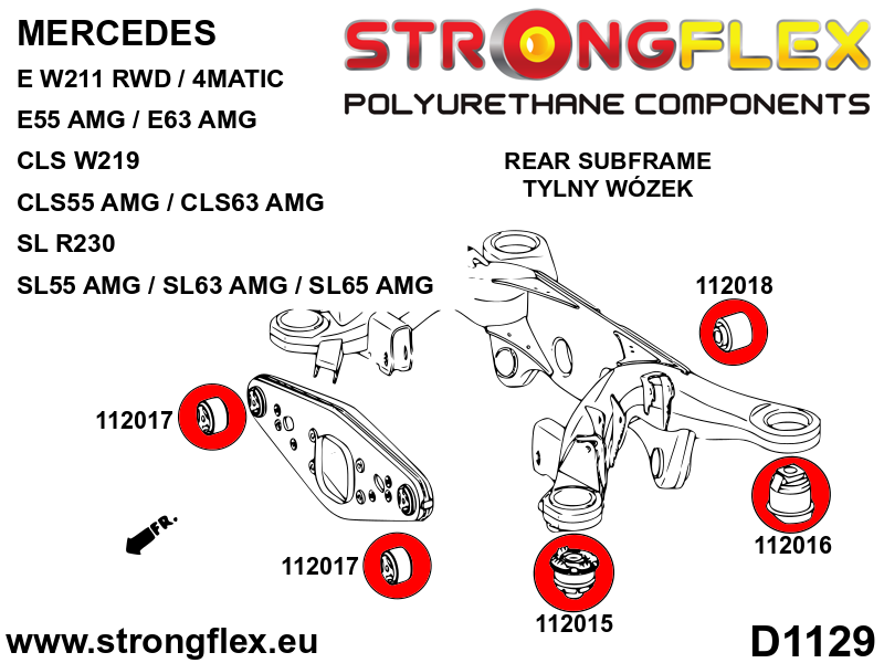 Strongflex Mercedes Achterste differentieel – achterste rubber SPORT – 112018A 2 Strongflex Mercedes Achterste differentieel – achterste rubber SPORT – 112018A – Image 2