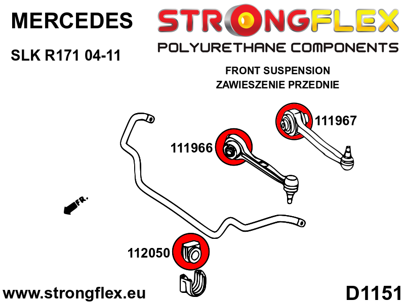 Strongflex Mercedes SLK Vooras rubberset – 116278B 3 Strongflex Mercedes SLK Vooras rubberset – 116278B – Image 3