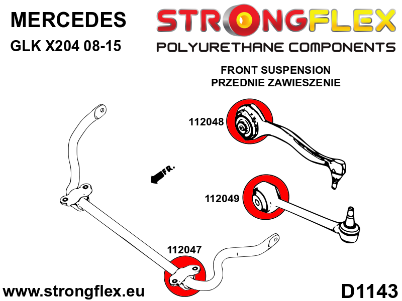 Strongflex Mercedes Complete polyurethaan ophangrubberset SPORT – 116277A 4 Strongflex Mercedes Complete polyurethaan ophangrubberset SPORT – 116277A - Afbeelding 4