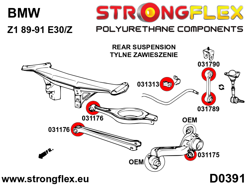 Strongflex 031790A: Polyurethaan stabilisatorkoppelstang-rubber achteras (draagarmzijde) SPORT – BMW E30 E36 Compact E28 E34 Z3 – 90ShA 12 Strongflex 031790A: Polyurethaan stabilisatorkoppelstang-rubber achteras (draagarmzijde) SPORT – BMW E30 E36 Compact E28 E34 Z3 – 90ShA - Afbeelding 12