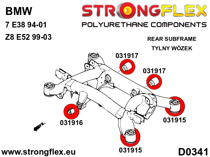 Strongflex BMW Z8/E52 Complete ophangrubberset – 036132B 6 Strongflex BMW Z8/E52 Complete ophangrubberset – 036132B – Bild 6