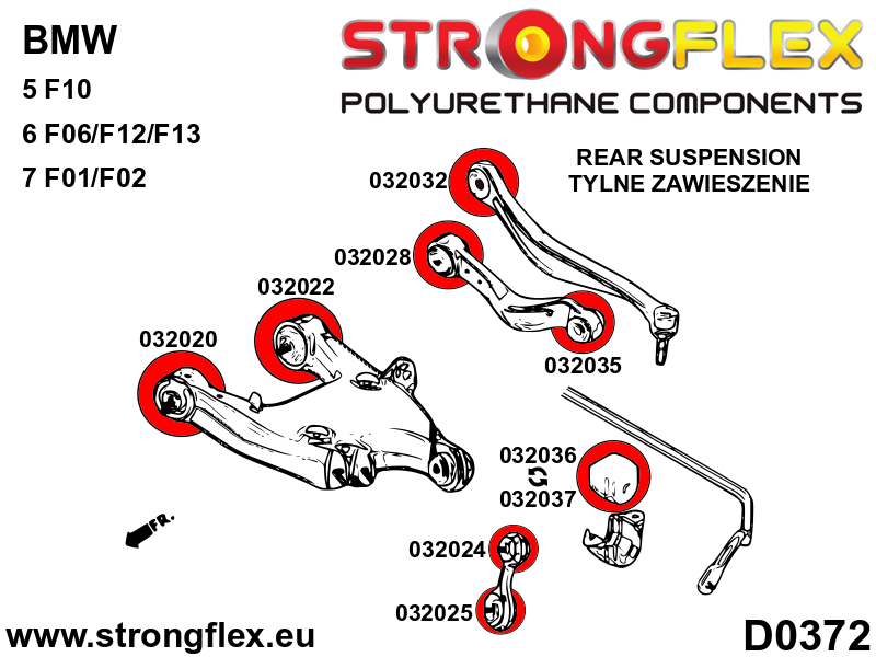 Strongflex BMW F10/F06/F12 Achteras rubberset – 036060B 3 Strongflex BMW F10/F06/F12 Achteras rubberset – 036060B – Bild 3