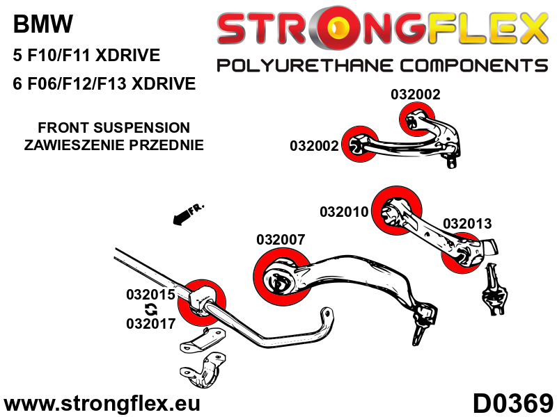Strongflex BMW F10/F11/F06 Vooras rubberset – 036059B 3 Strongflex BMW F10/F11/F06 Vooras rubberset – 036059B – Bild 3