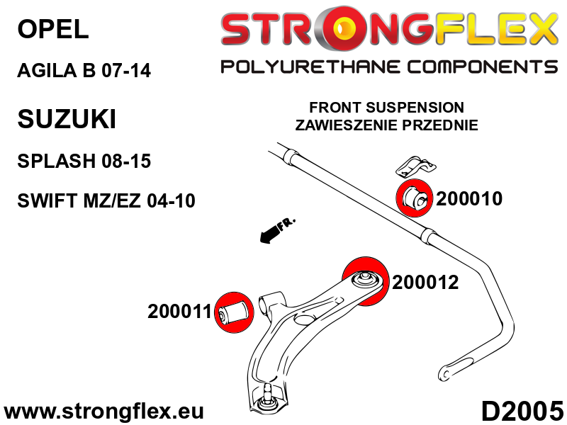 Strongflex Suzuki Voorste ophangrubberset SPORT – 206160A 2 Strongflex Suzuki Voorste ophangrubberset SPORT – 206160A - Image 2